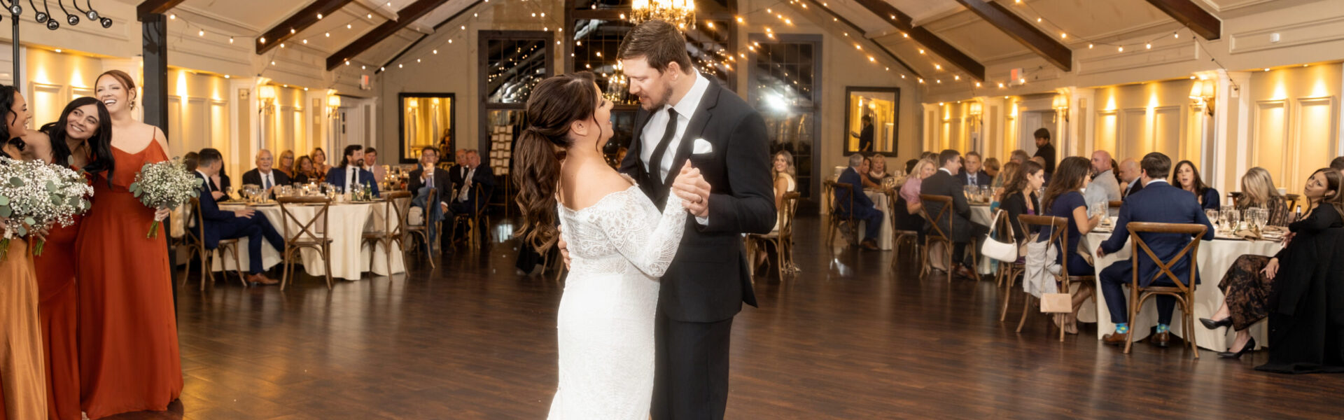The Bridesmaid Dresses Matched the Fall Foliage at This Lake Mohawk Country Club Wedding