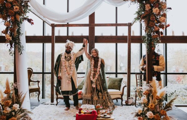 This Couple Blended Their Different Backgrounds in a Romantic Fall Wedding